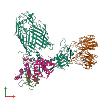 PDB entry 6lyu coloured by chain, front view.