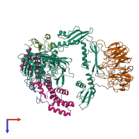 PDB entry 6lyu coloured by chain, top view.