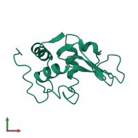 PDB entry 6lyz coloured by chain, front view.