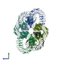 PDB entry 6m04 coloured by chain, side view.