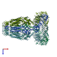 PDB entry 6m04 coloured by chain, top view.