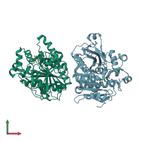 PDB entry 6m06 coloured by chain, front view.