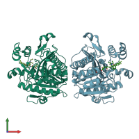 PDB entry 6m07 coloured by chain, front view.