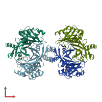 PDB entry 6m09 coloured by chain, front view.