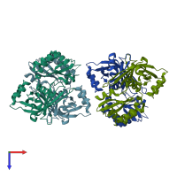 PDB entry 6m09 coloured by chain, top view.