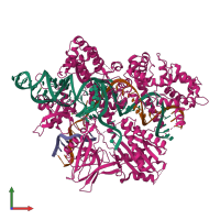 PDB entry 6m0w coloured by chain, front view.