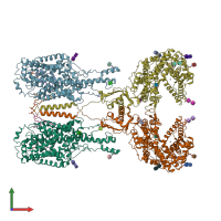PDB entry 6m18 coloured by chain, front view.