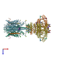 PDB entry 6m18 coloured by chain, top view.