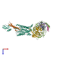 PDB entry 6m1h coloured by chain, top view.