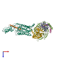 PDB entry 6m1i coloured by chain, top view.
