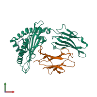 PDB entry 6m24 coloured by chain, front view.