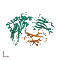 PDB entry 6m2j coloured by chain, front view.