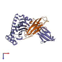 PDB entry 6m2k coloured by chain, top view.