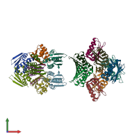 PDB entry 6m36 coloured by chain, front view.