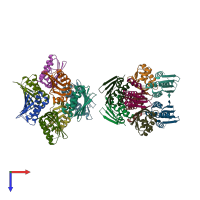 PDB entry 6m36 coloured by chain, top view.