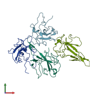 PDB entry 6m3m coloured by chain, front view.