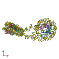 PDB entry 6m3v coloured by chain, front view.