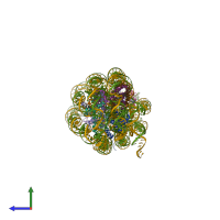PDB entry 6m3v coloured by chain, side view.