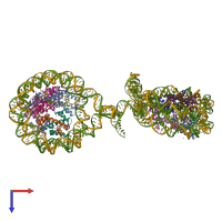 PDB entry 6m44 coloured by chain, top view.