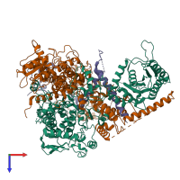 PDB entry 6m5r coloured by chain, top view.