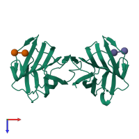 PDB entry 6m5y coloured by chain, top view.