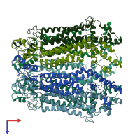 PDB entry 6m66 coloured by chain, top view.