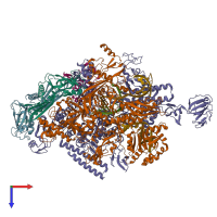 PDB entry 6m6c coloured by chain, top view.