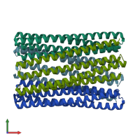 PDB entry 6m6z coloured by chain, front view.