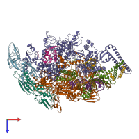 PDB entry 6m7j coloured by chain, top view.