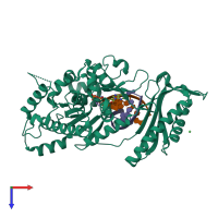 PDB entry 6m7v coloured by chain, top view.