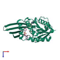 PDB entry 6m83 coloured by chain, top view.