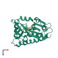 PDB entry 6m89 coloured by chain, top view.