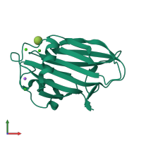 PDB entry 6m8m coloured by chain, front view.