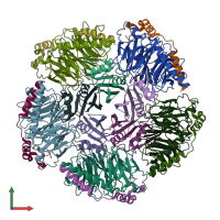 PDB entry 6m8s coloured by chain, front view.