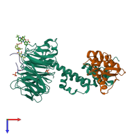 PDB entry 6m90 coloured by chain, top view.