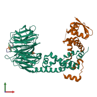 PDB entry 6m91 coloured by chain, front view.