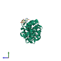 PDB entry 6m9m coloured by chain, side view.