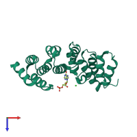PDB entry 6m9m coloured by chain, top view.