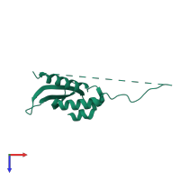 PDB entry 6mbi coloured by chain, top view.