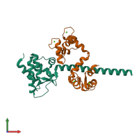 PDB entry 6mc9 coloured by chain, front view.