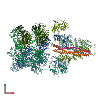 PDB entry 6mdm coloured by chain, front view.