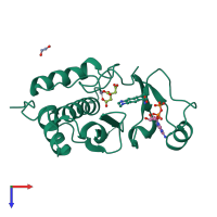 PDB entry 6mdw coloured by chain, top view.