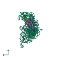 PDB entry 6me0 coloured by chain, side view.