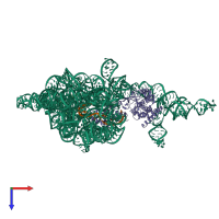 PDB entry 6me0 coloured by chain, top view.