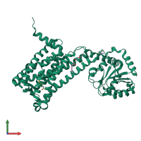 PDB entry 6me3 coloured by chain, front view.