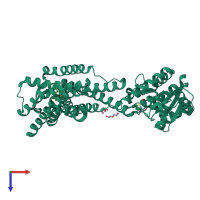 PDB entry 6me3 coloured by chain, top view.