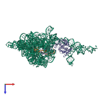 PDB entry 6mec coloured by chain, top view.