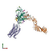 PDB entry 6met coloured by chain, front view.