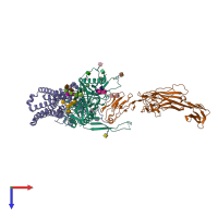 PDB entry 6met coloured by chain, top view.