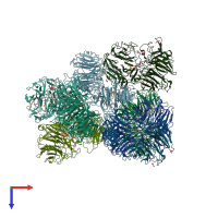 PDB entry 6mgj coloured by chain, top view.